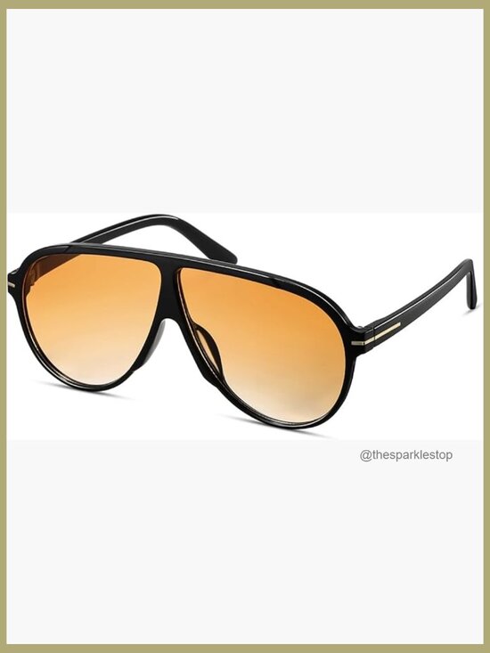 Oversized Aviator Sunglasses Retro Vintage UV400 Protection Polycarbonate main image 6